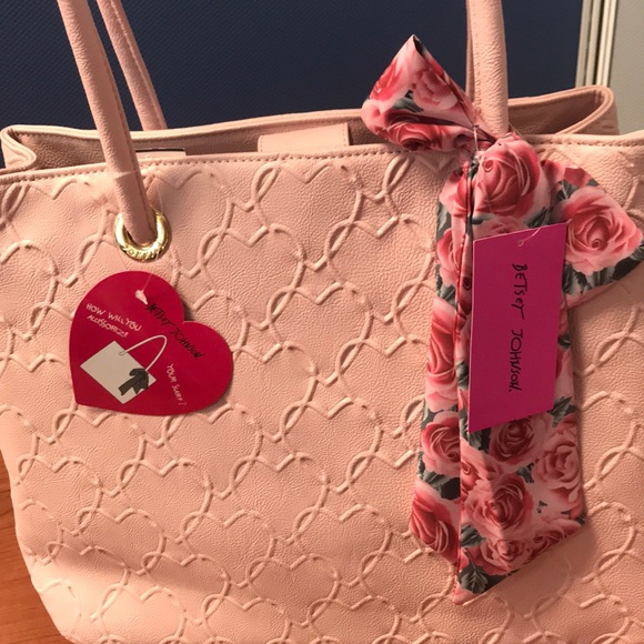Betsey Johnson Tote with Scarf in Blush NWT - Picture 4 of 8